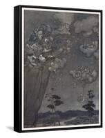 Myth, Old Squaw, Moon, Star-Arthur Rackham-Framed Stretched Canvas