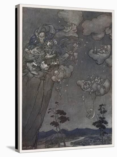 Myth, Old Squaw, Moon, Star-Arthur Rackham-Stretched Canvas