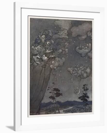 Myth, Old Squaw, Moon, Star-Arthur Rackham-Framed Art Print