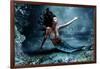 Mythology Being, Mermaid In Underwater Scene, Photo Compilation-coka-Framed Art Print