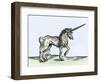 Myths and Legends: a Unicorn. Engraving after an Illustration of Gesner's Book “Historiae Animalium-null-Framed Giclee Print