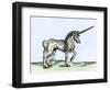 Myths and Legends: a Unicorn. Engraving after an Illustration of Gesner's Book “Historiae Animalium-null-Framed Giclee Print