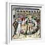 Myths and Legends: King Arthur's round Table. Colour Engraving after a 14Th Century Miniature.-null-Framed Giclee Print