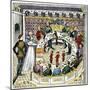 Myths and Legends: King Arthur's round Table. Colour Engraving after a 14Th Century Miniature.-null-Mounted Giclee Print