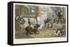 Mytton Rides Bear-Edward Duncan-Framed Stretched Canvas