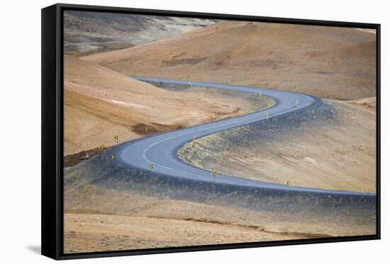 Myvatn District, Northern Iceland. Cracked Earth and Mud Volcano in Hverir.-Marco Bottigelli-Framed Stretched Canvas