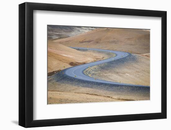 Myvatn District, Northern Iceland. Cracked Earth and Mud Volcano in Hverir.-Marco Bottigelli-Framed Photographic Print