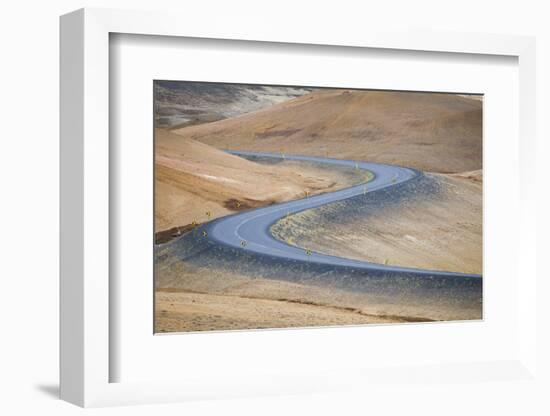 Myvatn District, Northern Iceland. Cracked Earth and Mud Volcano in Hverir.-Marco Bottigelli-Framed Photographic Print