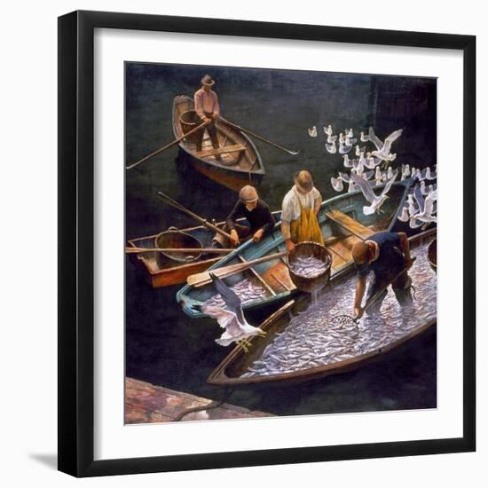 N.C. Wyeth: Fishermen-Newell Convers Wyeth-Framed Giclee Print