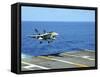 n F/A-18C Hornet Lands Aboard the Aircraft Carrier USS Ronald Reagan-Stocktrek Images-Framed Stretched Canvas