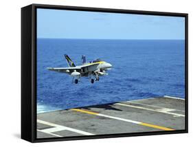 n F/A-18C Hornet Lands Aboard the Aircraft Carrier USS Ronald Reagan-Stocktrek Images-Framed Stretched Canvas