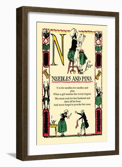 N for Needles and Pins-Tony Sarge-Framed Art Print