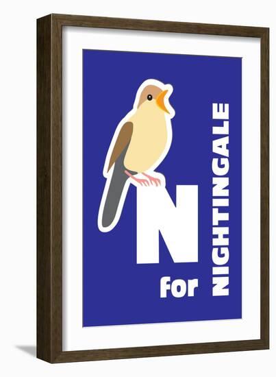 N For The Nightingale, An Animal Alphabet For The Kids-Elizabeta Lexa-Framed Art Print