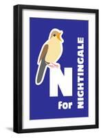 N For The Nightingale, An Animal Alphabet For The Kids-Elizabeta Lexa-Framed Art Print