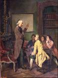 A Lesson with Abbe Charles Michel de L'Epee after a Painting by F. Peyson-N. Ginouvier-Mounted Giclee Print