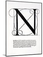 N, Illustration from 'Divina Proportione' by Luca Pacioli (C.1445-1517), Originally Pub. Venice,…-Leonardo da Vinci-Mounted Giclee Print