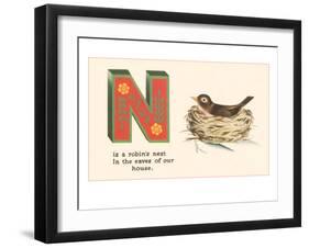 N is a Robin's Nest-null-Framed Art Print