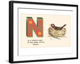 N is a Robin's Nest-null-Framed Art Print