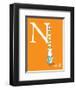 N is for Neck (orange)-Theodor (Dr. Seuss) Geisel-Framed Art Print