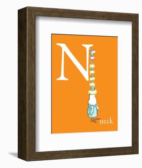 N is for Neck (orange)-Theodor (Dr. Seuss) Geisel-Framed Art Print