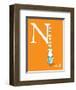 N is for Neck (orange)-Theodor (Dr. Seuss) Geisel-Framed Art Print