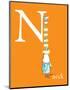 N is for Neck (orange)-Theodor (Dr. Seuss) Geisel-Mounted Art Print