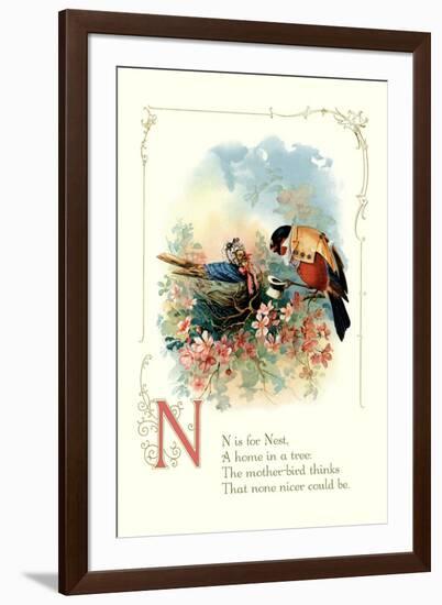 N is for Nest-null-Framed Art Print