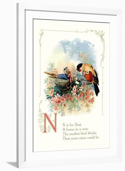 N is for Nest-null-Framed Art Print