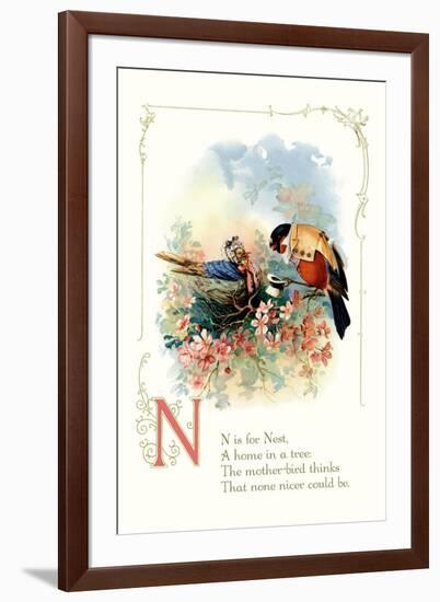 N is for Nest-null-Framed Art Print