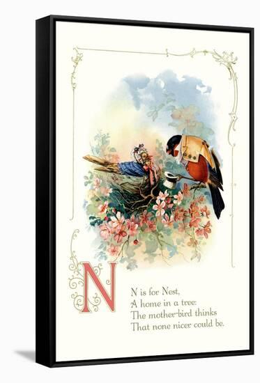 N is for Nest-null-Framed Stretched Canvas