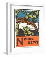 N is for Newt-null-Framed Art Print