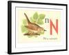 N is for Nightingale-null-Framed Art Print