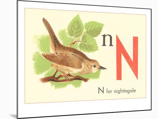 N is for Nightingale-null-Mounted Art Print