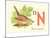 N is for Nightingale-null-Mounted Art Print