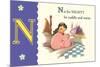 N is for Nighty-null-Mounted Art Print