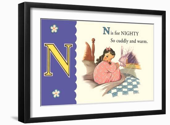 N is for Nighty-null-Framed Art Print