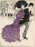 Smart Couple in a Roller- Skating Hall-N. Nielsen-Laminated Art Print