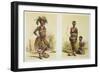 N'Pae a Young Zulu in Gala Dress and Two of King Panda-George French Angas-Framed Giclee Print