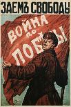 Poster of Russian Soldier with Flag-N. Tyrkurr-Giclee Print