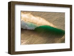 Na Pali Emerald-Breaking wave off the Na Pali coast, Kauai, Hawaii-Mark A Johnson-Framed Photographic Print