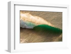 Na Pali Emerald-Breaking wave off the Na Pali coast, Kauai, Hawaii-Mark A Johnson-Framed Photographic Print