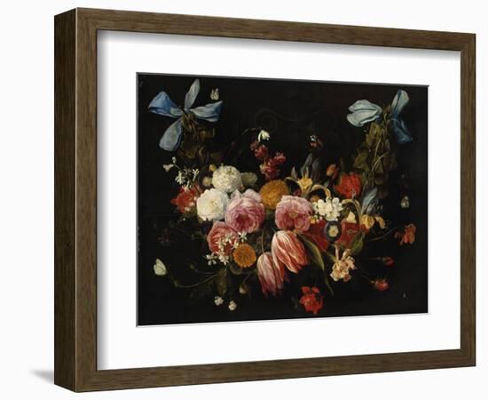 /Na Swag of Roses, Tulips, Dahlias and Other Flowers-George Wesley Bellows-Framed Giclee Print