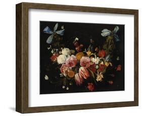 /Na Swag of Roses, Tulips, Dahlias and Other Flowers-George Wesley Bellows-Framed Giclee Print