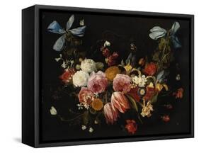 /Na Swag of Roses, Tulips, Dahlias and Other Flowers-George Wesley Bellows-Framed Stretched Canvas