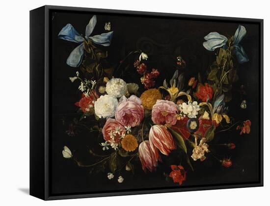 /Na Swag of Roses, Tulips, Dahlias and Other Flowers-George Wesley Bellows-Framed Stretched Canvas