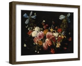 /Na Swag of Roses, Tulips, Dahlias and Other Flowers-George Wesley Bellows-Framed Giclee Print