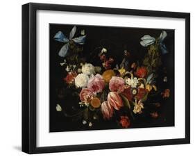 /Na Swag of Roses, Tulips, Dahlias and Other Flowers-George Wesley Bellows-Framed Giclee Print