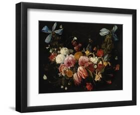 /Na Swag of Roses, Tulips, Dahlias and Other Flowers-George Wesley Bellows-Framed Giclee Print