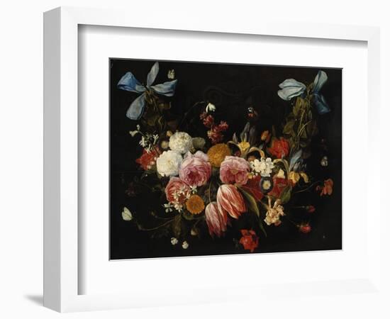 /Na Swag of Roses, Tulips, Dahlias and Other Flowers-George Wesley Bellows-Framed Giclee Print