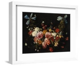 /Na Swag of Roses, Tulips, Dahlias and Other Flowers-George Wesley Bellows-Framed Giclee Print